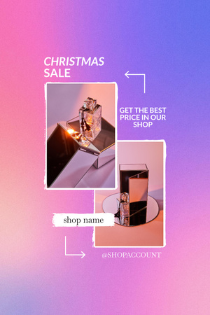 Designvorlage Weihnachtsangebot mit Geschenken und Hautpflege für Pinterest