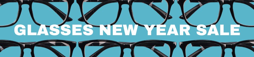 New Year Sale of Glasses Ebay Store Billboardデザインテンプレート