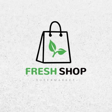 Fresh Veggies Shop Offer Logo 1080x1080px Šablona návrhu