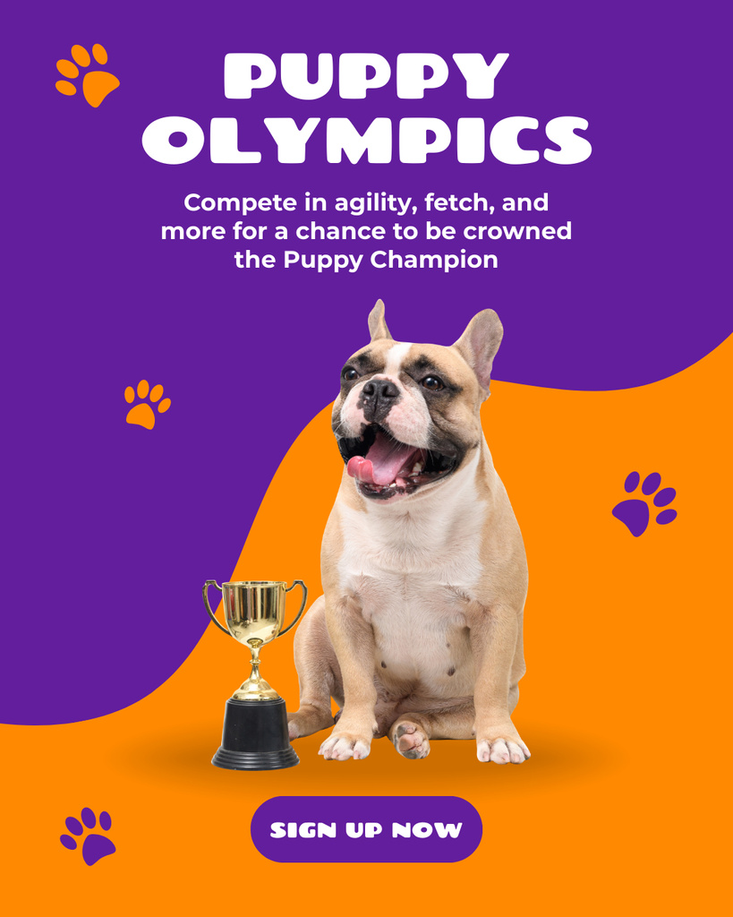Purebred Puppies Competition Instagram Post Vertical Design Template