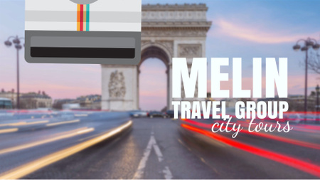 Designvorlage Paris Arc De Triomphe Famous Travelling Spot für Full HD video
