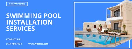Swimming Pool Installation at Villas and Resorts Facebook cover Design Template