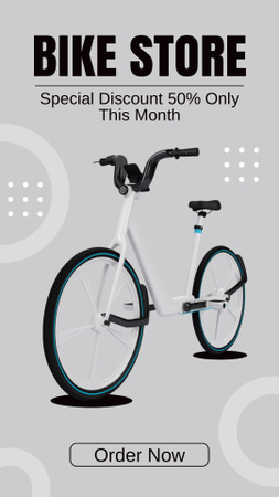 Plantilla de diseño de Descuento especial en tienda de bicicletas Instagram Story 