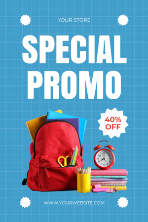 Special Millet Promotion for School Items with Red Backpack Tumblr Modelo de Design