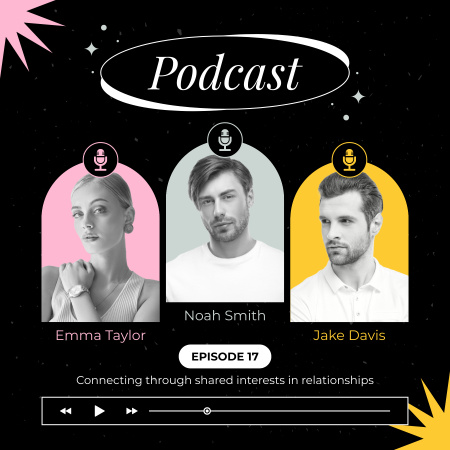Plantilla de diseño de Anuncio del discurso de expertos en relaciones Podcast Cover 