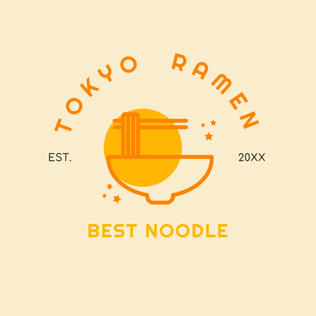 東京ラーメンエンブレム Logoデザインテンプレート