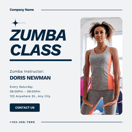 Platilla de diseño Ad of Zumba Class Instagram