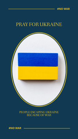 Pray for Ukraine Text on Dark Blue Instagram Story Design Template