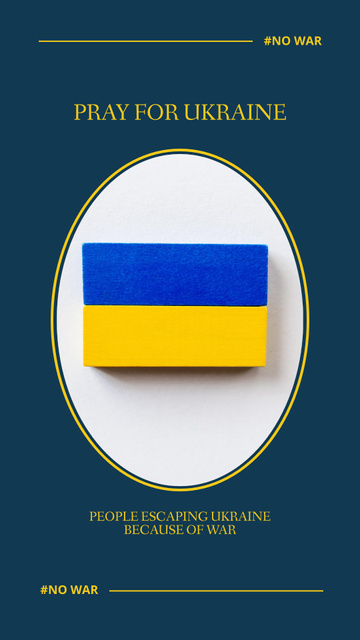 Designvorlage Pray for Ukraine Text on Dark Blue für Instagram Story