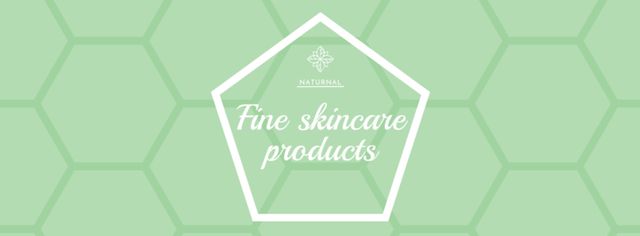 Skincare Products Offer on Green Geometric Pattern Facebook cover – шаблон для дизайна