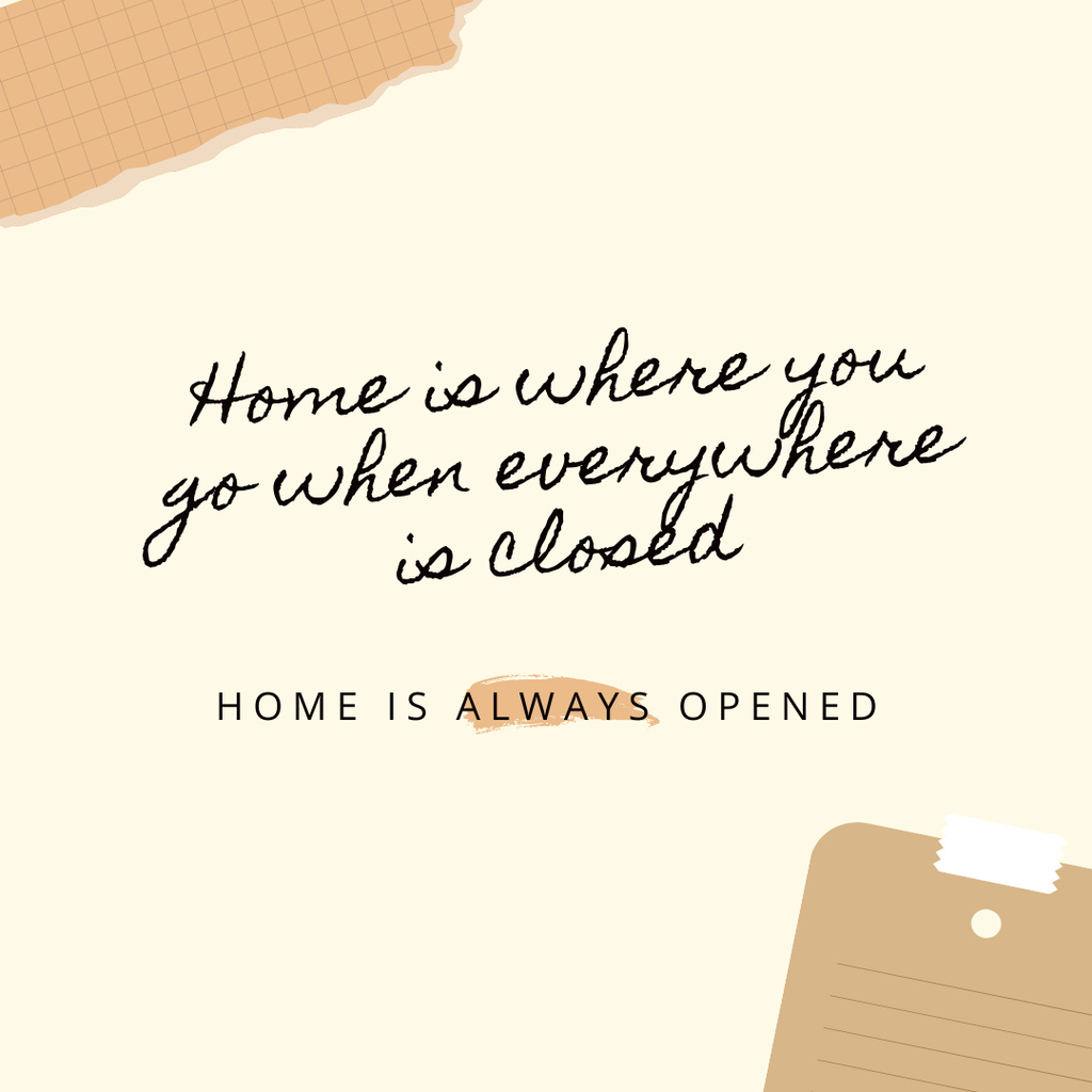 Ontwerpsjabloon van Instagram van Inspirational Quote about Home