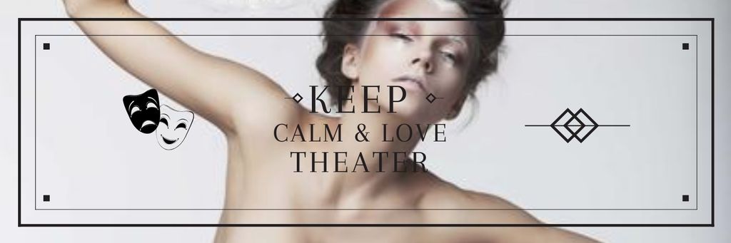 Theater Quote Woman Performing in White Twitter Design Template