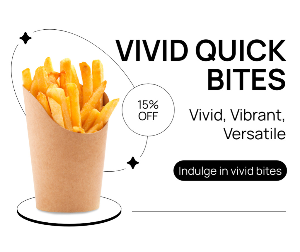 Ad of Discount in Fast Casual Restaurant with French Fries Facebook – шаблон для дизайну