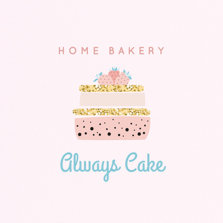 Festive Cakes Baking Service Logo 1080x1080pxデザインテンプレート