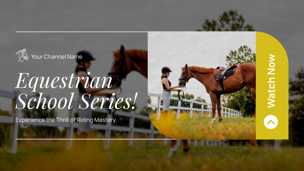 New Series from Equestrian School Youtube Thumbnail Design Template