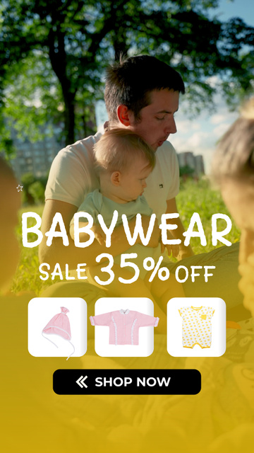 Cute Baby Wear Sale Offer In Yellow TikTok Video tervezősablon