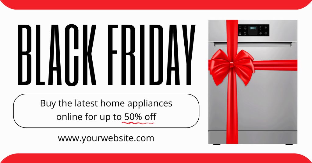 Black Friday Sale of Home Appliance and Technology Facebook AD Šablona návrhu