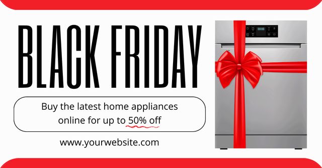 Black Friday Sale of Home Appliance and Technology Facebook ADデザインテンプレート