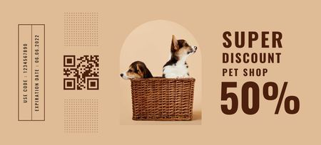 National Pet Week discount coupon Coupon 3.75x8.25in Design Template