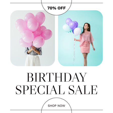 Special Birthday Fashion Sale Announcement Instagram Modelo de Design
