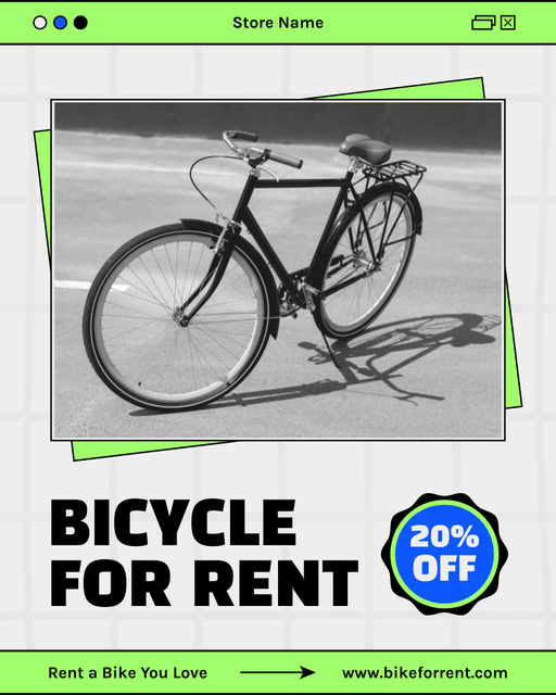 Urban Bikes for Rent Instagram Post Vertical – шаблон для дизайна