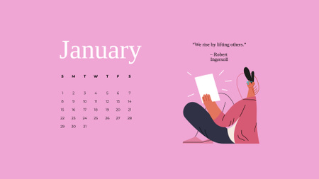 Modèle de visuel People and Inspirational Quotes - Calendar