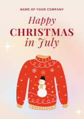 Amazing Christmas in July Congrats with Red Sweater illustration