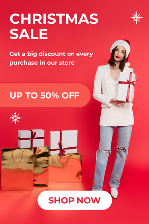 Ontwerpsjabloon van Pinterest van Christmas Sale Offer Presents and Packages