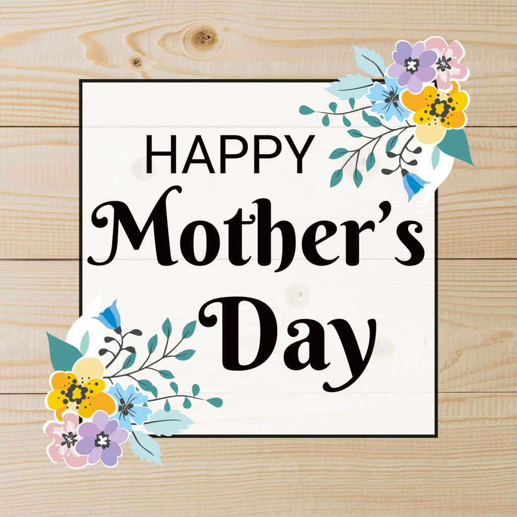 Flower Card for Mother’s Day Instagram Tasarım Şablonu