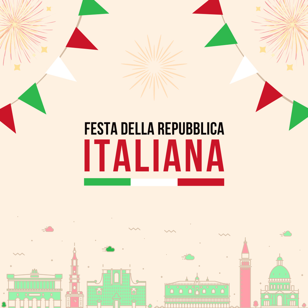 Designvorlage Italy Day Greeting Fest für Instagram