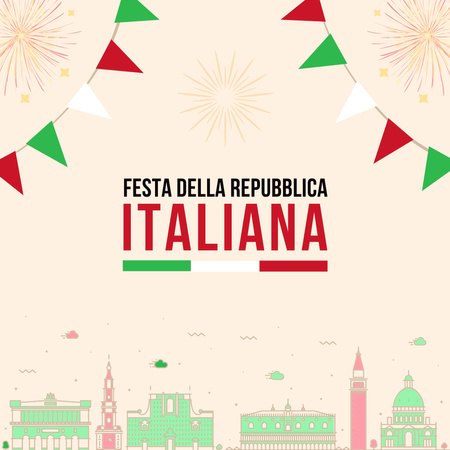 Plantilla de diseño de Festival de saludo del día de Italia Instagram 