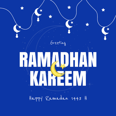 Beautiful Ramadan Greeting Card Instagram Šablona návrhu