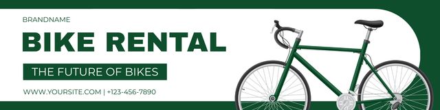 Rental Bikes Offer on Green Twitter Πρότυπο σχεδίασης