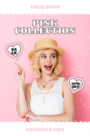 Coleção rosa de roupas românticas de verão Pinterest Modelo de Design