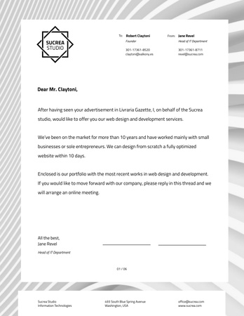 Design Agency Official Offer Letterhead 8.5x11in Design Template