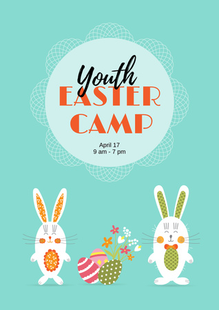 Plantilla de diseño de Youth Easter Camp Ad Poster 