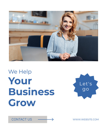 Tips for Growing Successful Business with Young Blonde Instagram Post Vertical Design Template