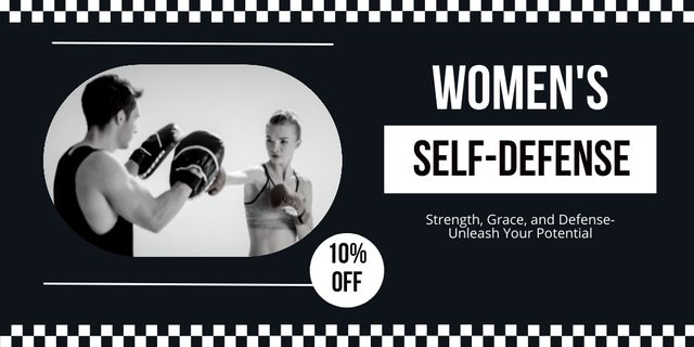 Women's Self-Defence Course Ad Twitter Design Template