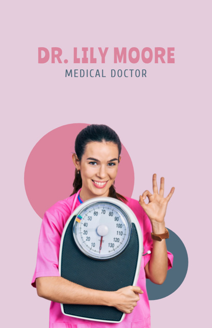 Customized Nutritionist Doctor Services Offer In Pink Flyer 5.5x8.5in Tasarım Şablonu
