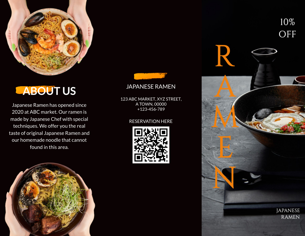 Offer Discounts on Japanese Ramen Brochure 8.5x11in Πρότυπο σχεδίασης
