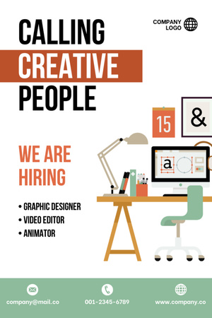 Szablon projektu  Creative People Hiring Announcement Flyer 4x6in