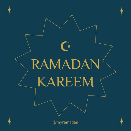 Ramadan Kareem Greeting With Moon And Stars Instagram Design Template