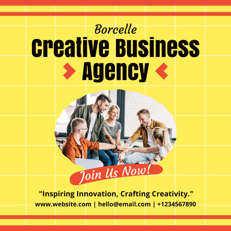 Platilla de diseño Ad of Creative Business Agency with Professional Team LinkedIn post