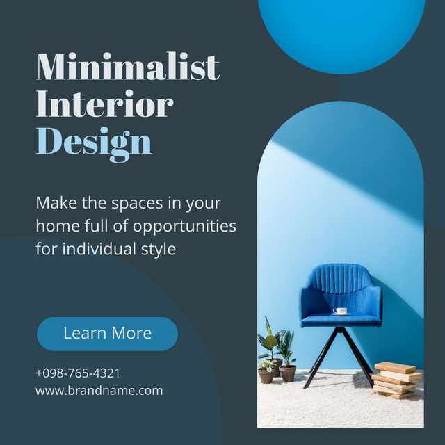 Furniture for Minimatist Interior Design Instagram AD Design Template