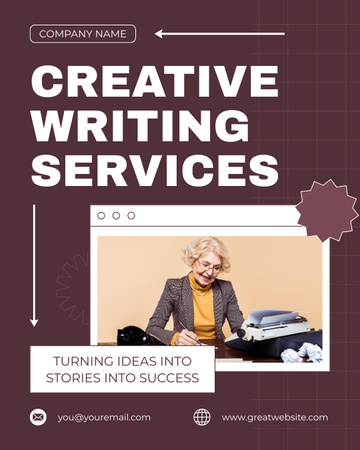 Exceptional Stories Writing Services Offer Instagram Post Vertical Design Template