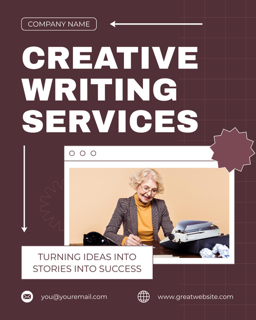 Exceptional Stories Writing Services Offer Instagram Post Vertical Πρότυπο σχεδίασης