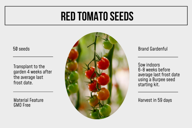 Plantilla de diseño de Red Tomato Seeds Ad Label 