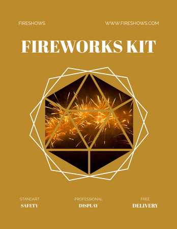 Fireworks Kit Sale Offer Poster 8.5x11in Šablona návrhu