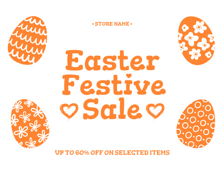 Modèle de visuel Oeufs de Pâques teints traditionnels pour la vente de Pâques - Thank You Card 5.5x4in Horizontal