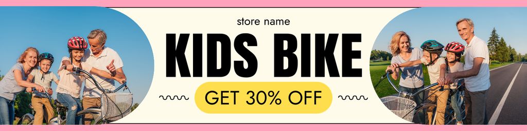 Kids' Bikes Sale for Active Family Leisure Twitter Design Template
